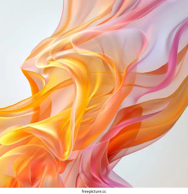 Abstract Colorful Wavy Translucent Fabric