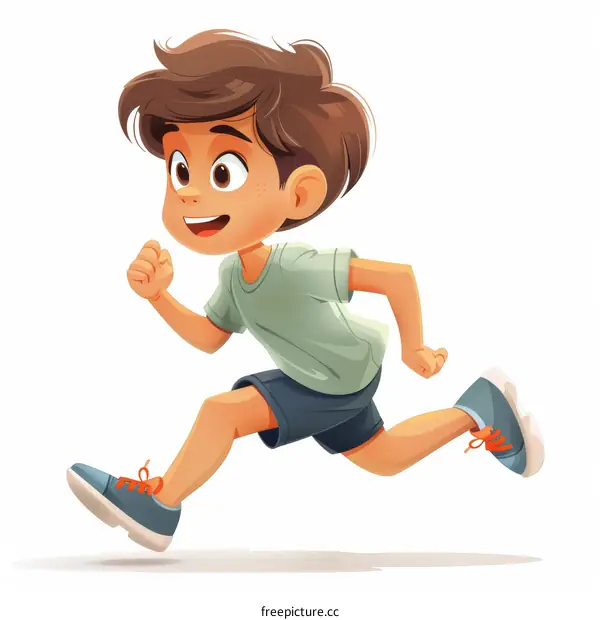 Cartoon of a Boy Running