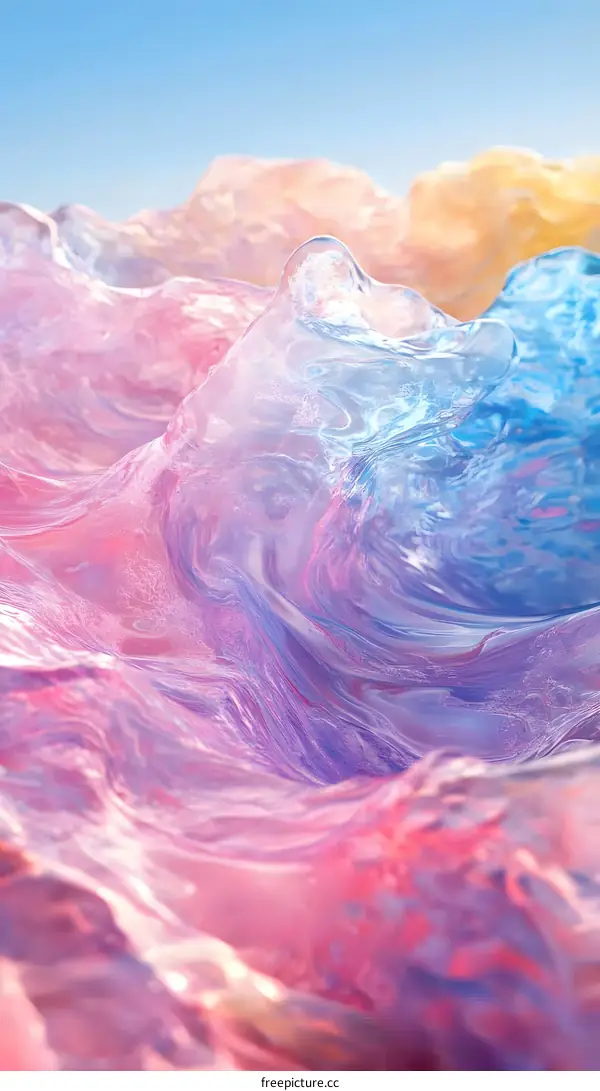 Abstract Liquid Background with Colorful Waves