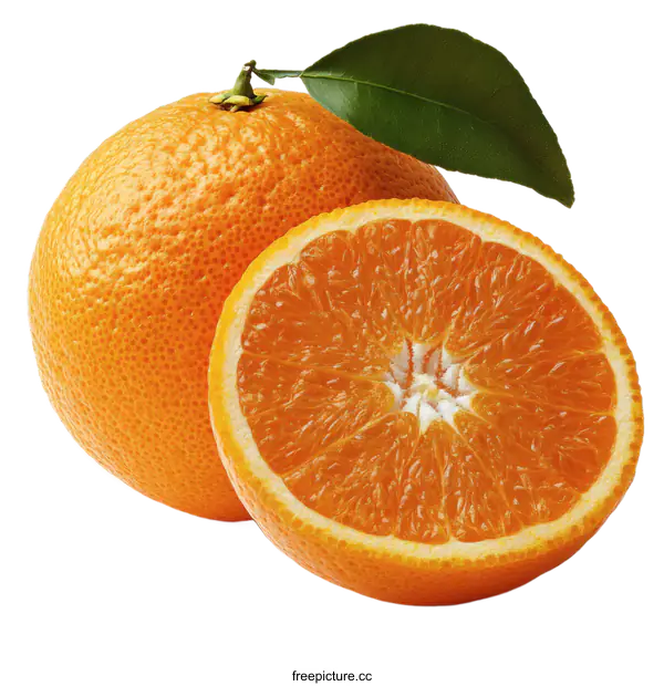 [Transparent Background PNG]Freshly Sliced Orange Fruit Close-up