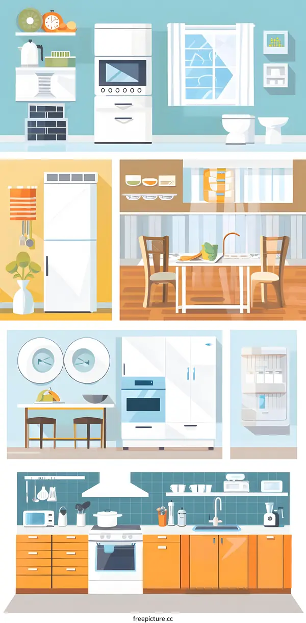 Modern Kitchen Interior Design Illustration