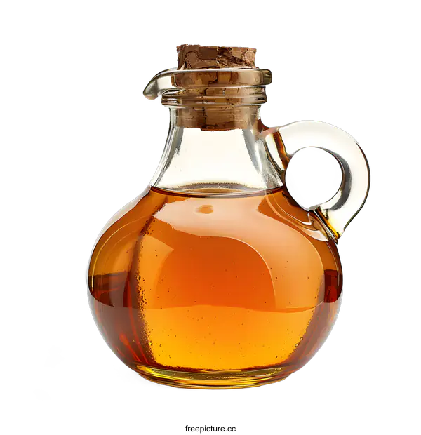 [Transparent Background PNG]A glass jug of amber liquid isolated on white