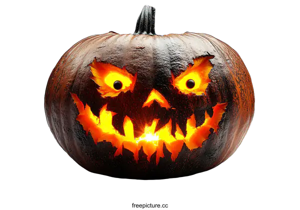 [Transparent Background PNG]Scary Halloween Jack-o-lantern Pumpkin