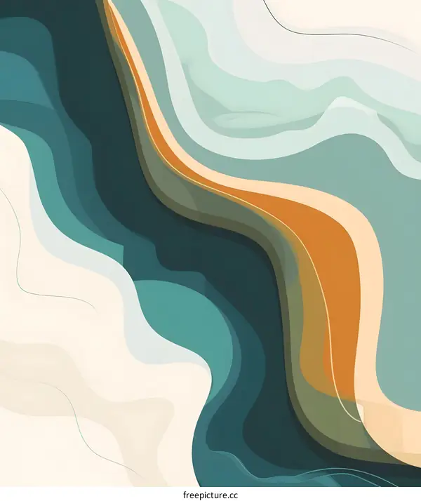Abstract Green Blue and Yellow Fluid Wave Background