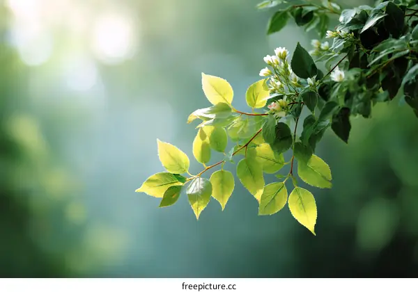 Fresh Green Leaves in Sunlight