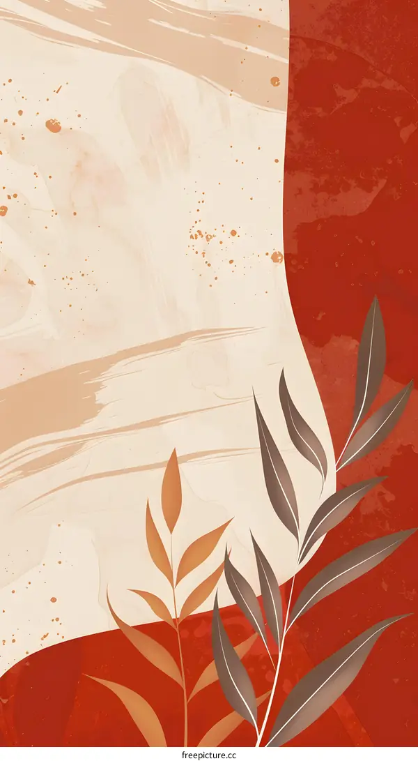 Abstract Leaves Minimalist Art Background