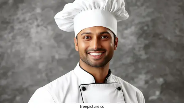 Portrait of a Smiling Chef in Uniform