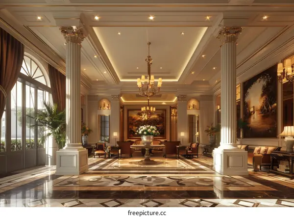 Grand Hotel Lobby Interior