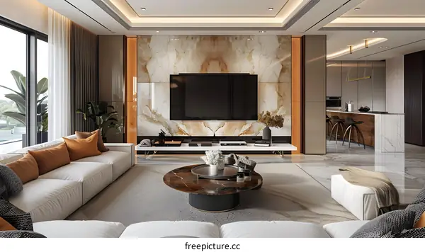 Modern minimalist style living room