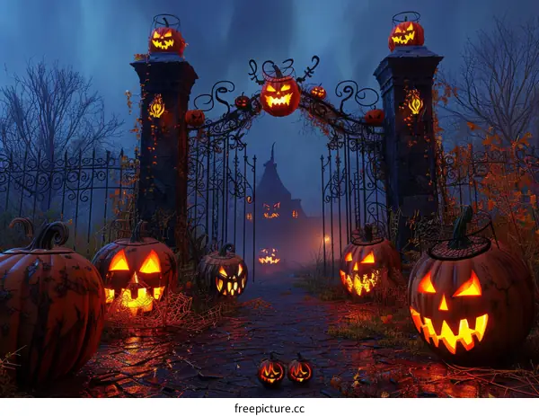 A Carved Pumpkin for Halloween