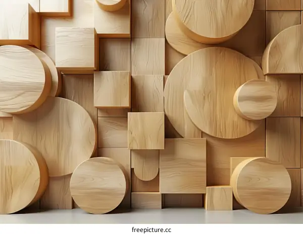 Abstract Wooden Shapes Background