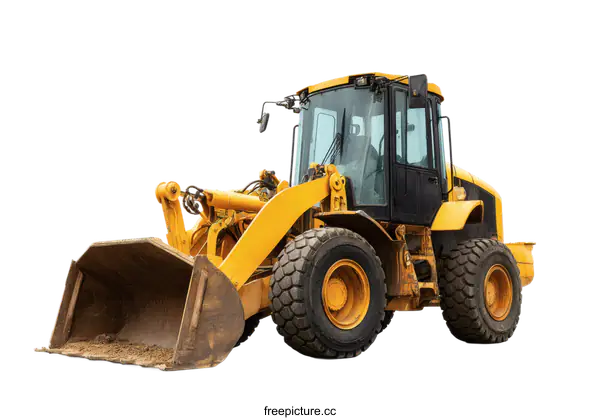 [Transparent Background PNG]Yellow Construction Bulldozer on White Background