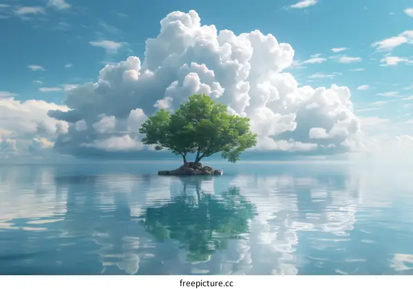 Lonely Tree in the Middle of the Ocean