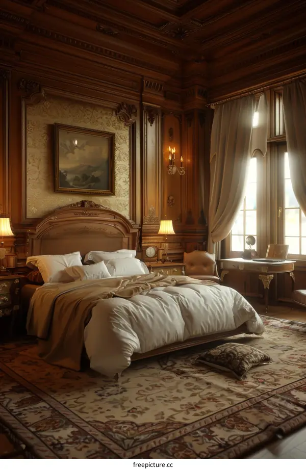 Ornate Wooden Bedroom Interior Design