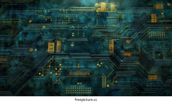 Abstract Technological Circuit Board Pattern
