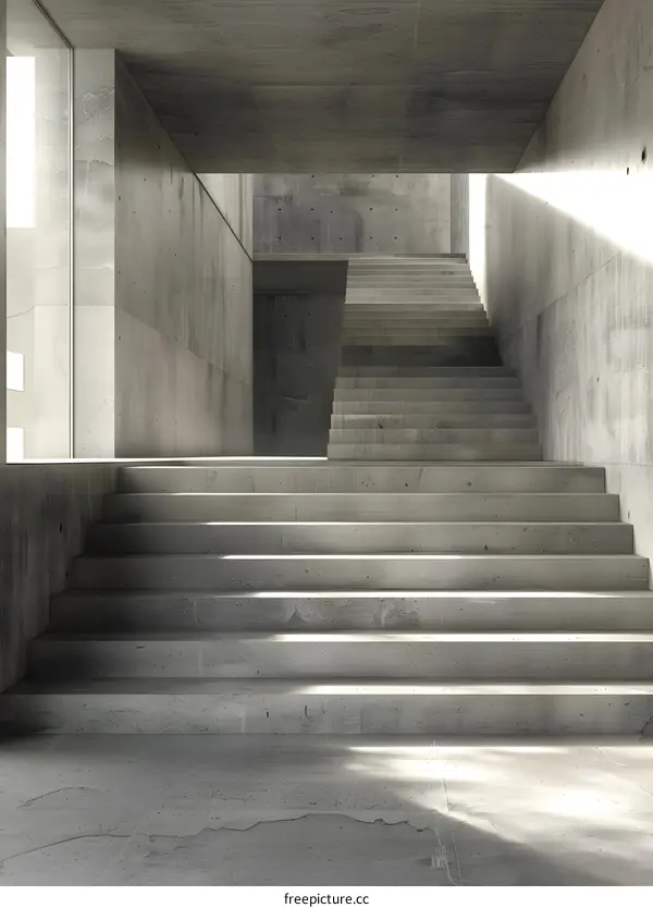 Concrete Staircase in a Modern Building