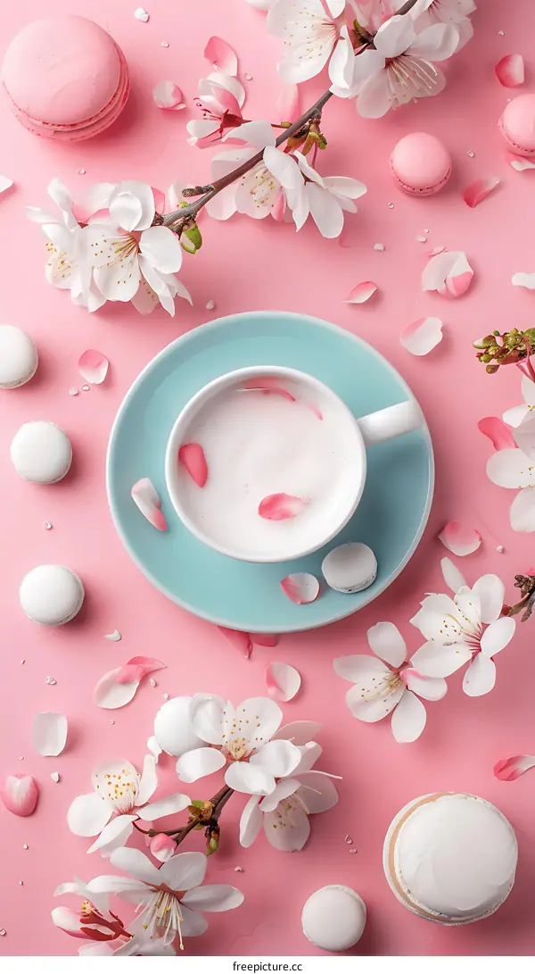 Springtime Macarons and Flowers