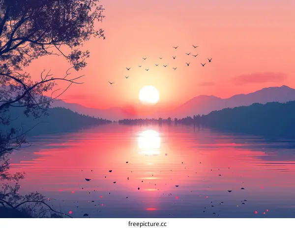 Lake Tranquility at Sunset