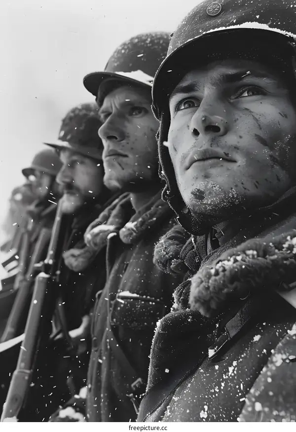 A group of soldiers in the snow
