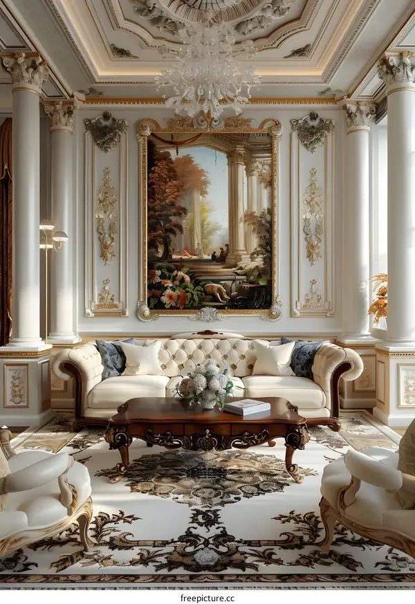 European style luxury living room interior design