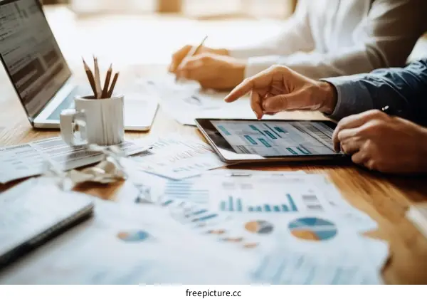 Business Team Working on Financial Documents