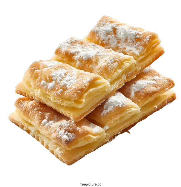 [Transparent Background PNG]Puff Pastry Cookies with Powdered Sugar