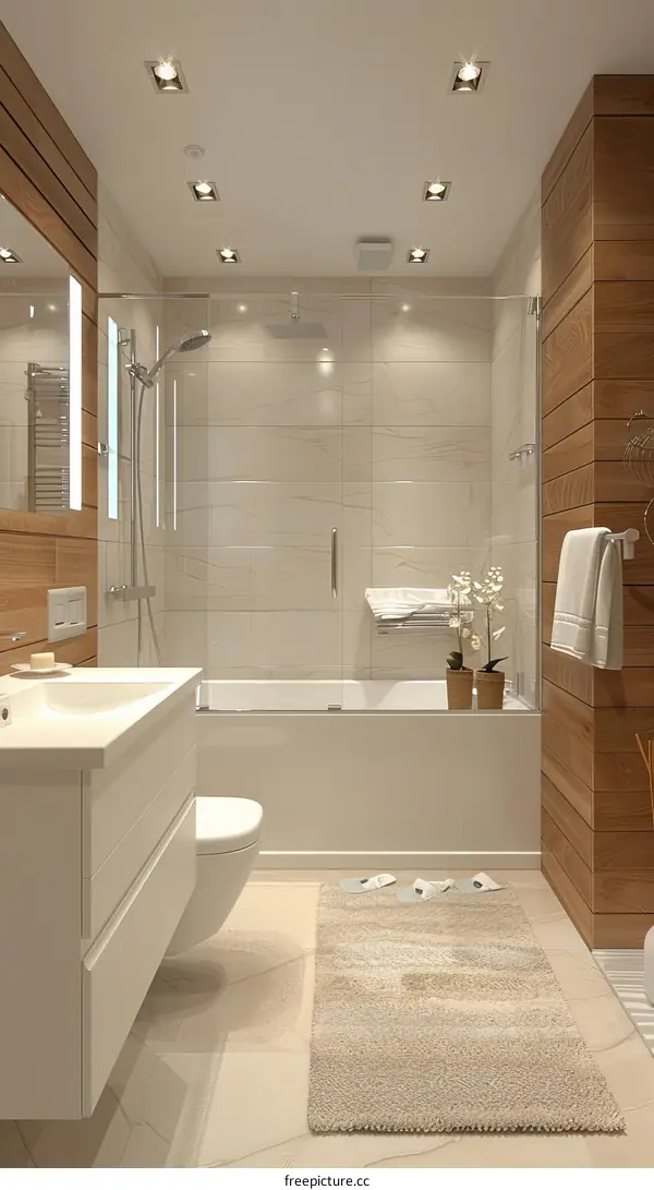 Modern Bathroom Design with Spa-like Bathtub