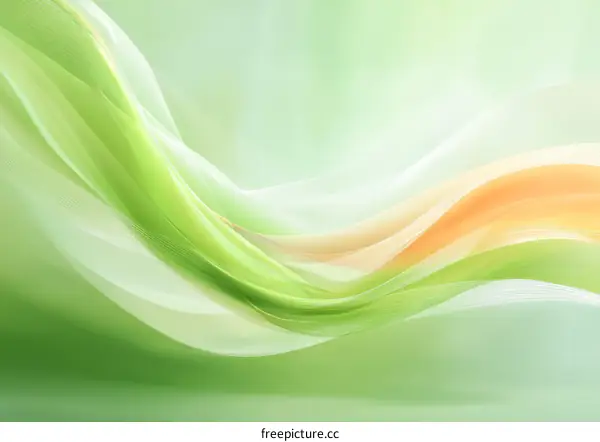 Abstract Green and Peach Soft Fabric Flow Design