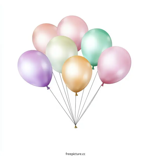 Colorful Bunch of Pastel Balloons
