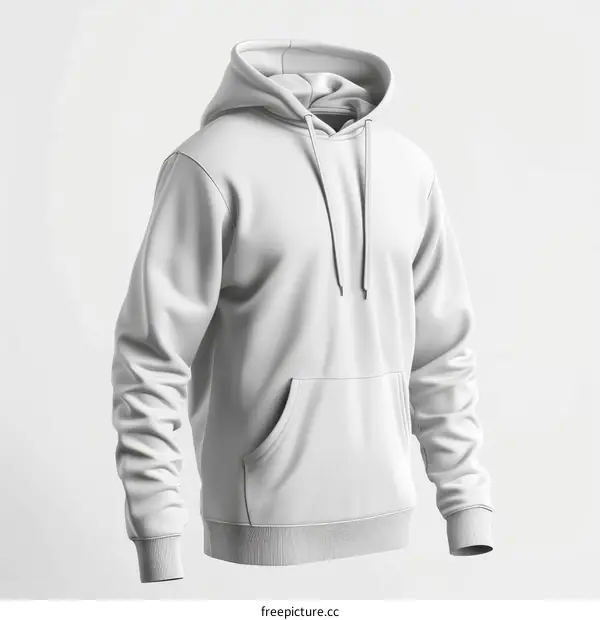 White Mens Pullover Hoodie Mockup - 3D Rendering
