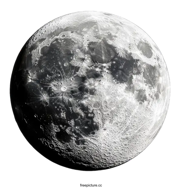 [Transparent Background PNG]Detailed Image of the Moon