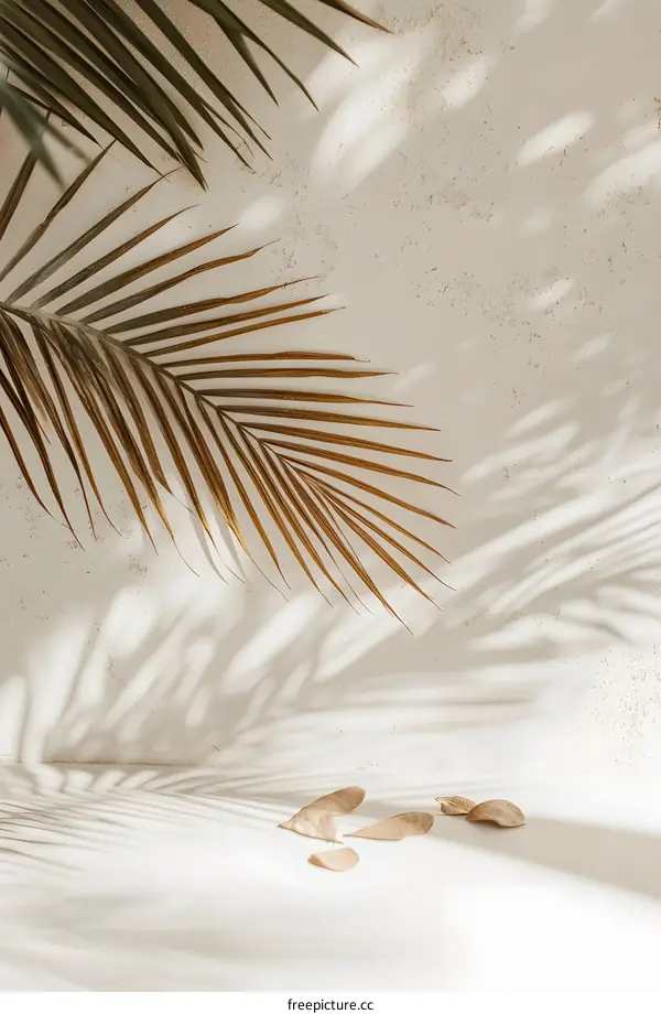 Minimalist Palm Leaf Shadow Background