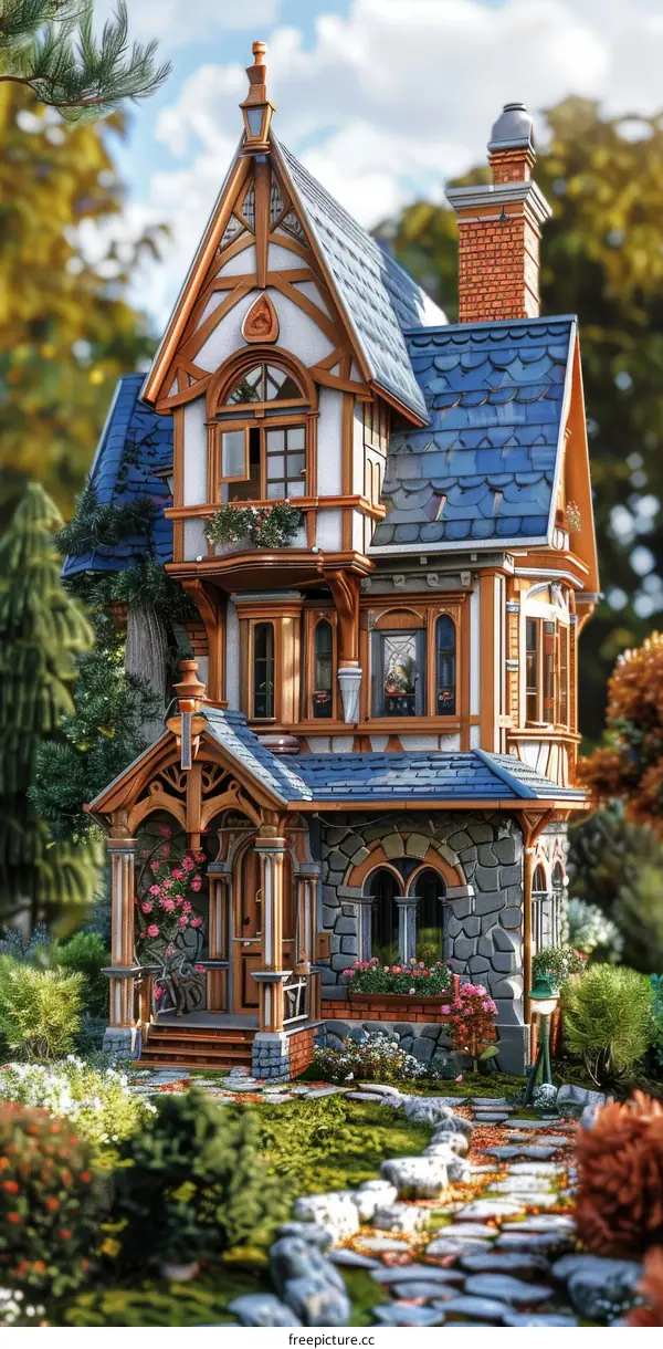 Charming Victorian House in a Garden Setting