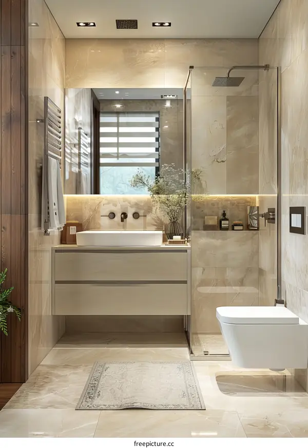 Spacious Modern Bathroom Design with Plenty of Natural Light