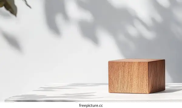 Empty Wooden Display Podium with Natural Light