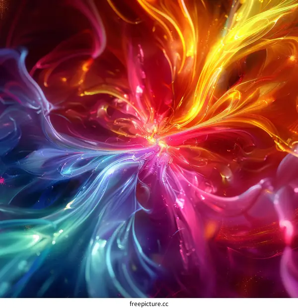 Colorful Abstract Painting with Swirling Hues