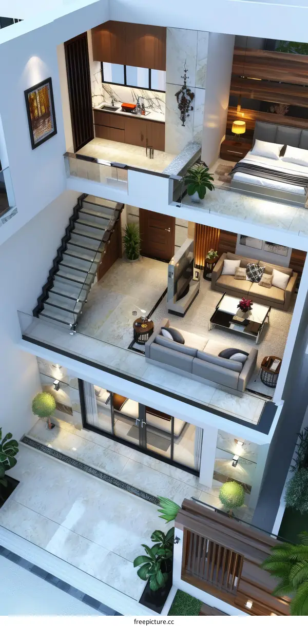 Modern House Design with Multiple Levels