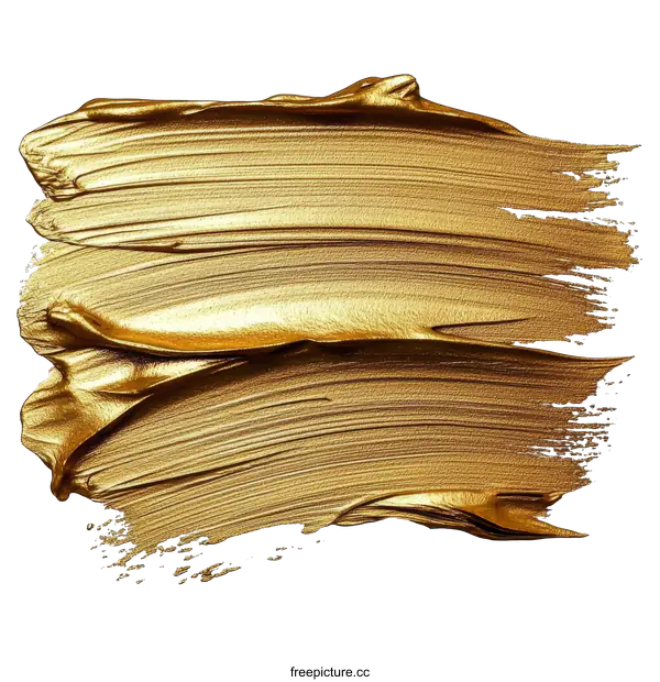 [Transparent Background PNG]Golden Paint Stroke Illustration