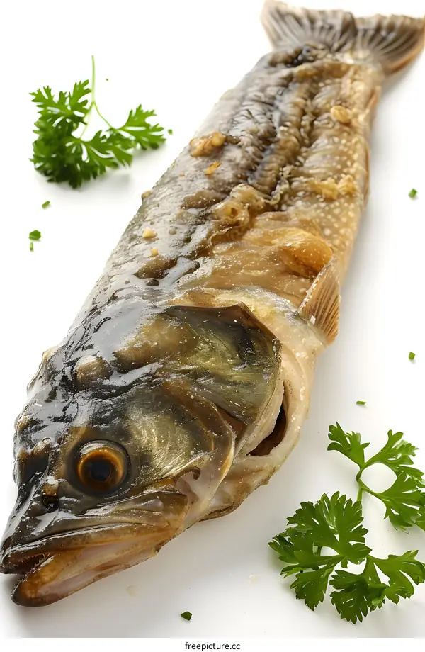 Grilled Fish with Parsley Garnish