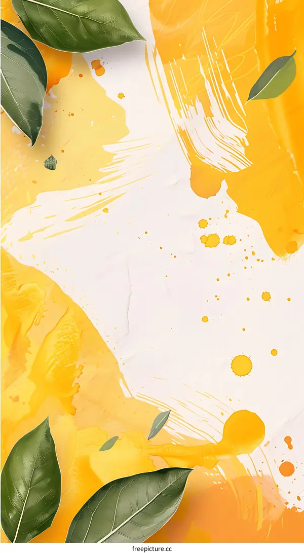 Abstract Yellow and Green Watercolor Background
