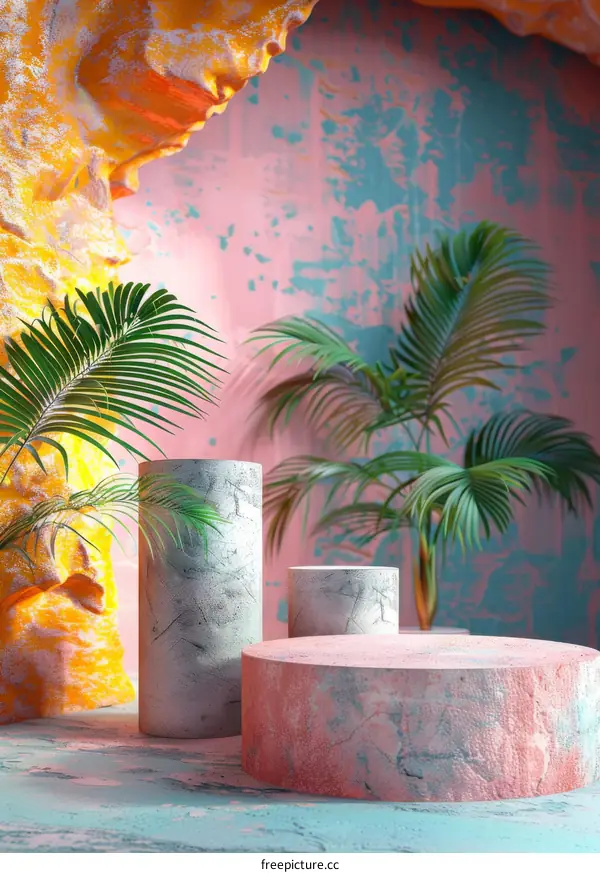 Colorful Abstract Display Podiums