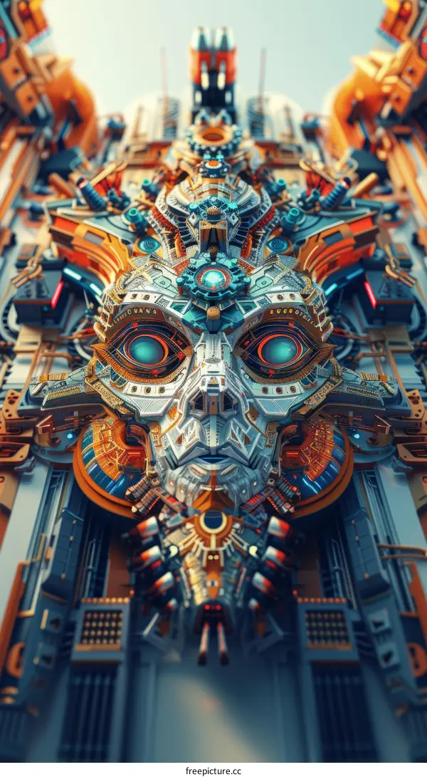 The Steampunk Robotic God's Face