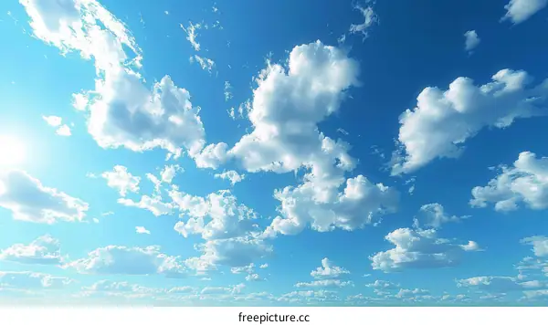 Blue sky with white clouds background