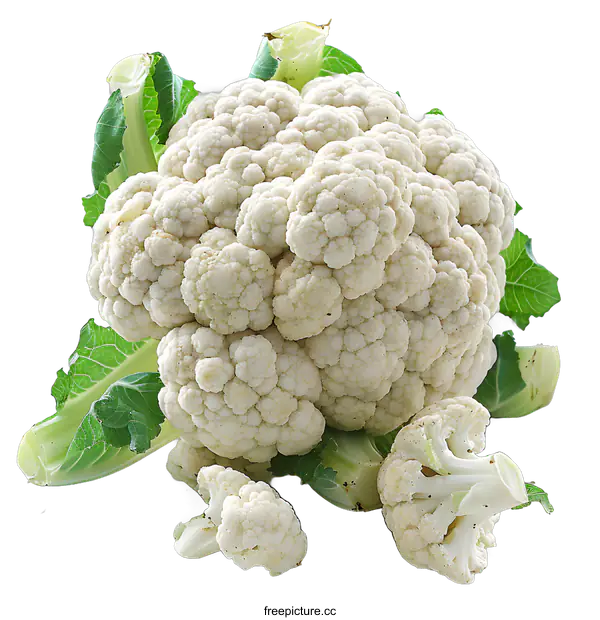 [Transparent Background PNG]White cauliflower on white background