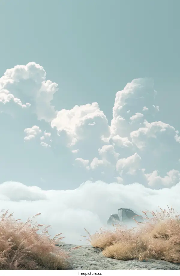 Spectacular Mountain Scenery with Sea of Clouds