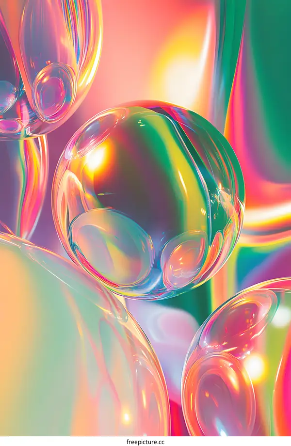 Abstract Colorful Spheres Background