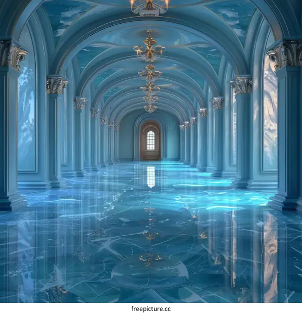Azure Palace Hallway Illustrative