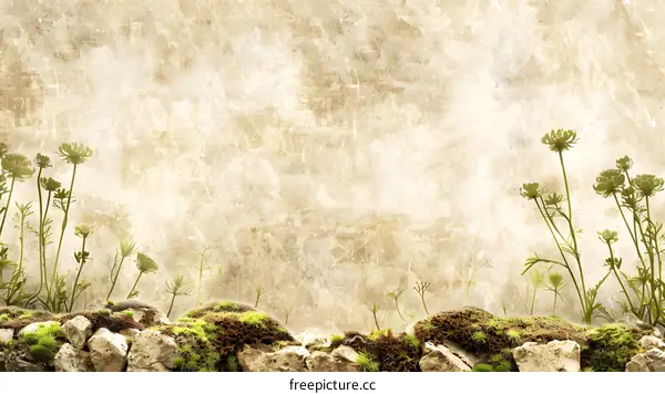 Vintage Floral Wall Texture Background