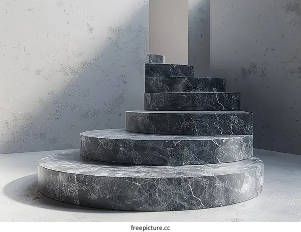 Abstract Modern Marble Steps Design