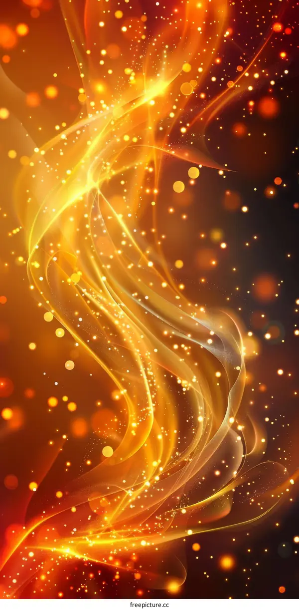 Golden Flames Dancing on a Dark Canvas